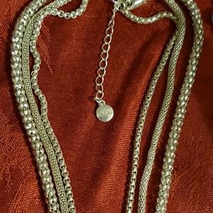 Alfani triple strand silver tone necklace